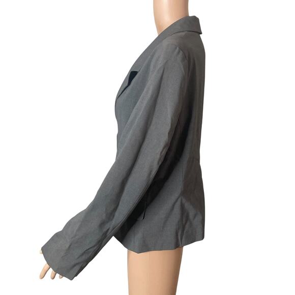 Attention Blazer Womens 16 2 Button Gray Plus Size - Picture 6 of 11